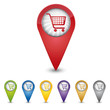 Vector: Map Pin - Einkaufswagen - Shopping Map Pin - Einkaufswagen - Shopping