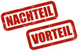 Grunge Stempel rot NACHTEIL - VORTEIL