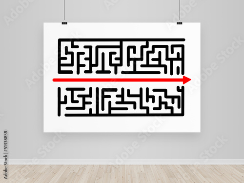 Illustration: poster with maze poster with maze