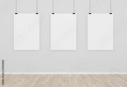 Illustration: three blank posters three blank posters