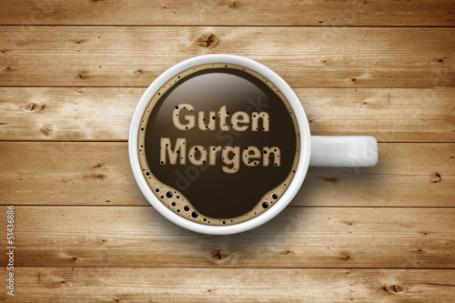 Illustration: Kaffeetasse mit Guten Morgen Kaffeetasse mit Guten Morgen