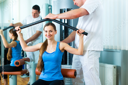 Photo: Patient at the physiotherapy doing physical therapy Patient at the physiotherapy doing physical therapy