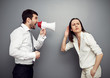 woman listening her angry boss