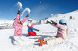 Enfants neige poudreuse