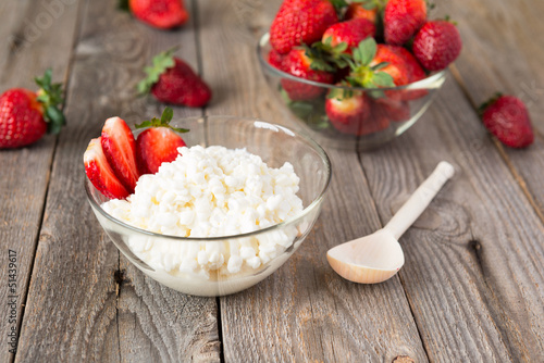 Photo: Cottage cheese and strawberry Cottage cheese and strawberry
