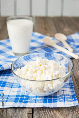 Photo: Cottage cheese in glass bowl Cottage cheese in glass bowl