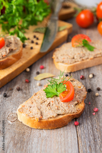 Photo: Sandwich with homemade meat pate Sandwich with homemade meat pate