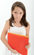Girl holding books