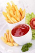 french fries and ketchup