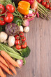 vegetables on wood