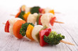 vegetables on pick