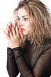 portrait of  passionate  stylish  woman on  isolated