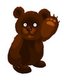 Little brown bear character cartoon style vector illustration