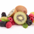 fruits on white