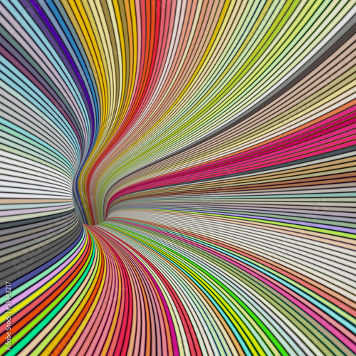 Illustration: 3d render tunnel vortex in rainbow colors 3d render tunnel vortex in rainbow colors