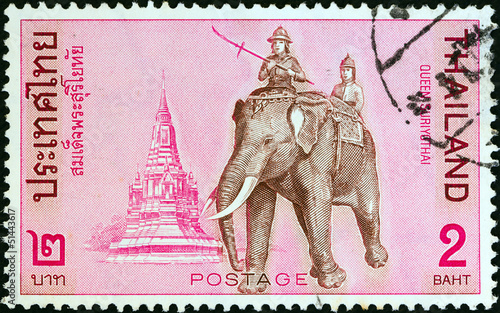 Photo: Queen Suriyothai riding elephant (Thailand 1970) Queen Suriyothai riding elephant (Thailand 1970)