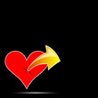 heart with arrow color vector illustration