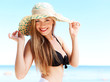 Girl a straw hat (medium format image)