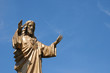 Quebec, a statue of Jesus in the village of Baie des sables