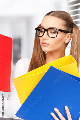 Photo: woman with folders woman with folders