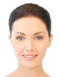 face of beautiful young brunette woman