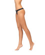 female legs in black bikini panties