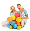 Family with pregnant woman and child.