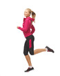 sporty woman running or jumping