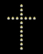 Cross laid out candles
