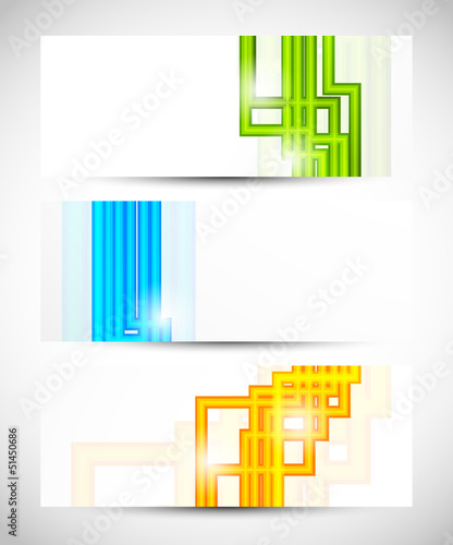 Vector: Set of banners with lines Set of banners with lines