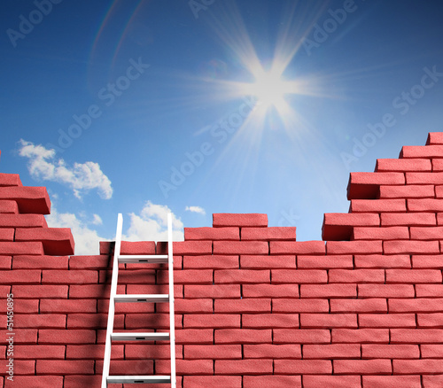 Photo: Freedom concept. Ladder leading to a better place Freedom concept. Ladder leading to a better place