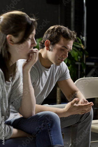 Photo: Two support group members depressed Two support group members depressed