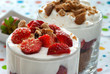 Sweet strawberry dessert with cream