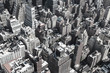 Black and white rooftops of Manhattan, New York City