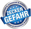Button Banner "Zeckengefahr" blau/silber