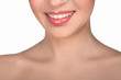 wide sincere smile on a white background