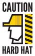Hard hat safety warning sign