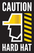Hard hat safety warning sign