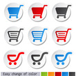 sticker, shopping cart, trolley, item, button