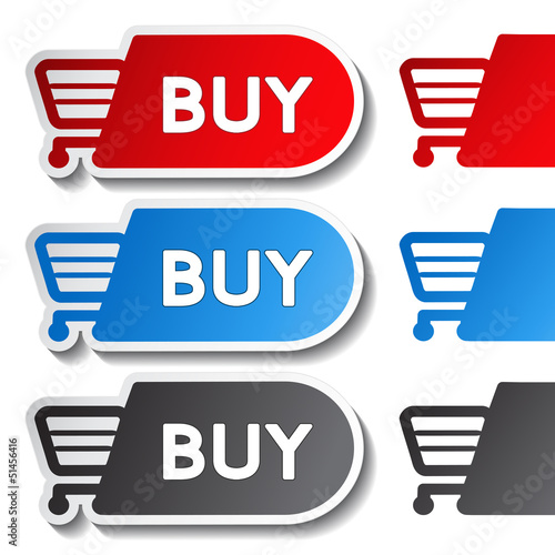Vector: sticker, shopping cart, trolley, item, button sticker, shopping cart, trolley, item, button