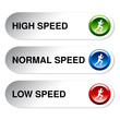 vector button of speed - low, normal, high
