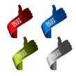 Vector paper best choice elements - hand gesture