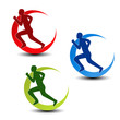 vector circular symbol of fitness - runner silhouette