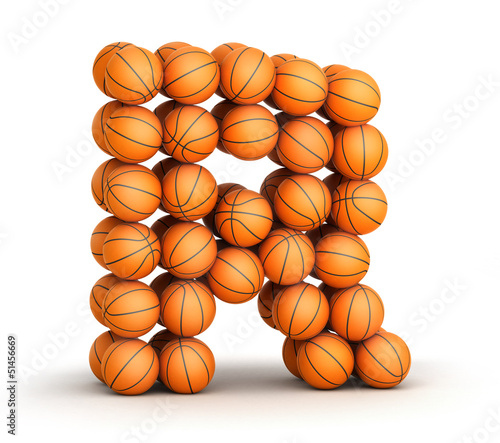 Illustration: Letter R basketball Letter R basketball