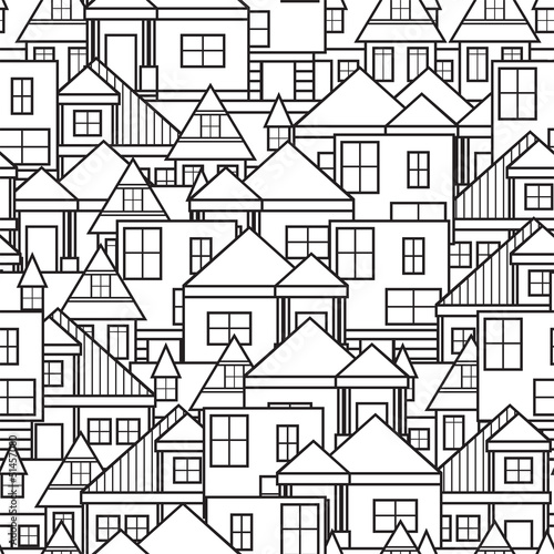 Vector: House seamless pattern House seamless pattern