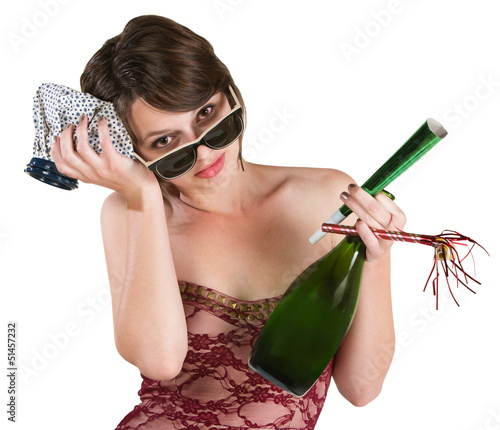Photo: Party Girl with Hangover Party Girl with Hangover