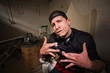 Silly Man with Crossed Fingers