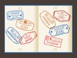 Travel stamps to London, Venice, Rome, Paris
