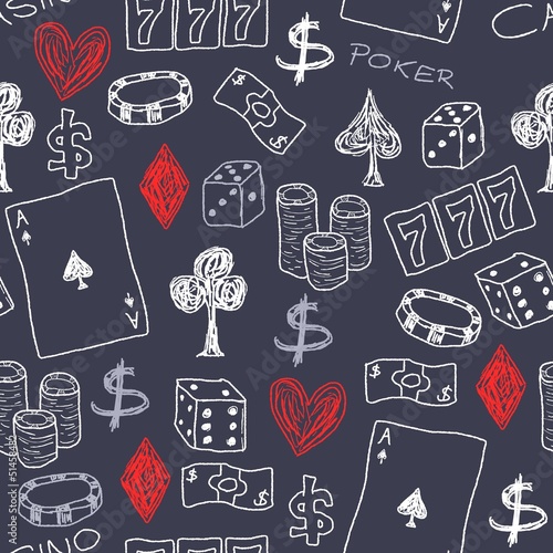 Vector: Gambling background - casino icons - vector illustration Gambling background - casino icons - vector illustration