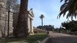 Mausoleum at Cemetery with Palm Trees